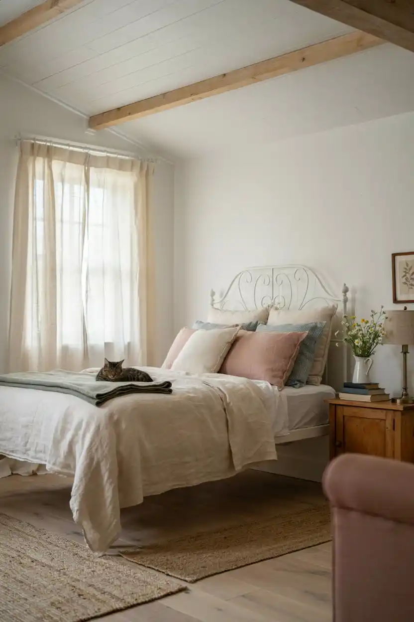 Beams Paired with Shiplap Ceiling