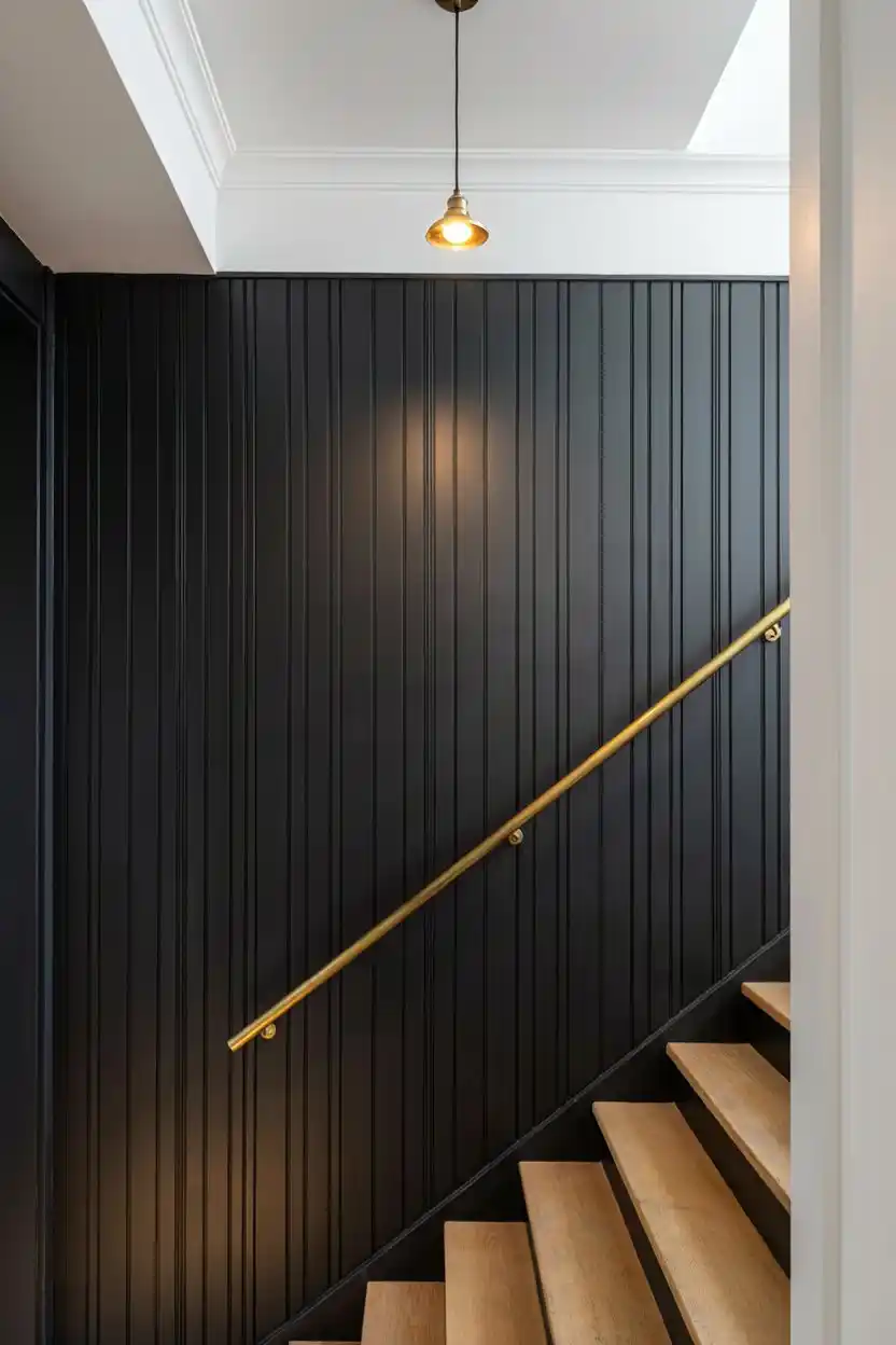 Black Painted Paneling for Drama