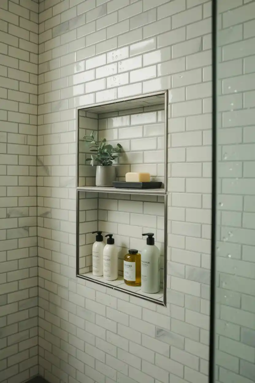 Built-In Niche Shelving in the Shower