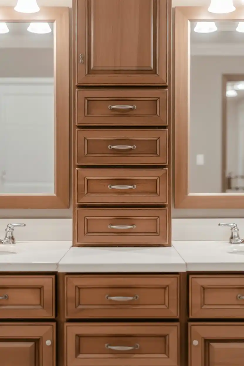 Built-In Vanity Tower with Drawers