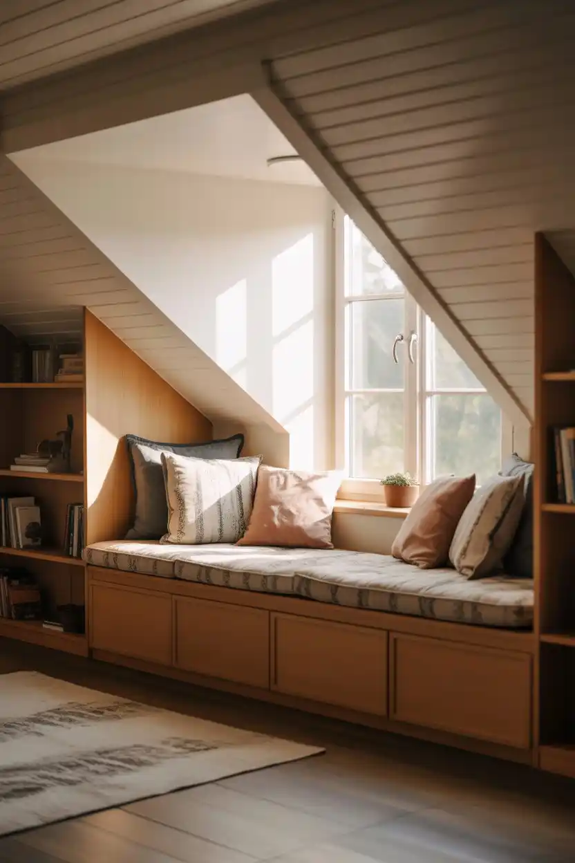 Built-In Window Seat Under the Slope