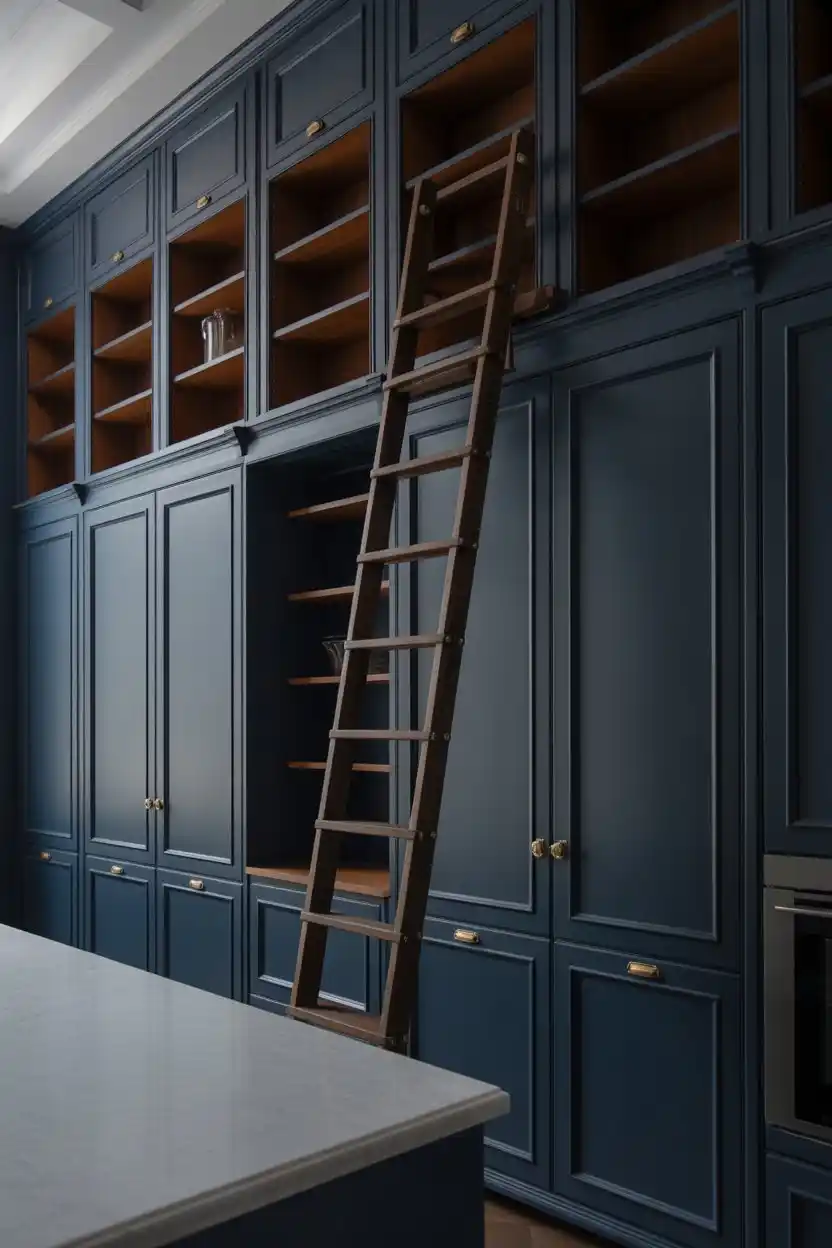 Closed Cabinets to the Ceiling for Maximum Storage
