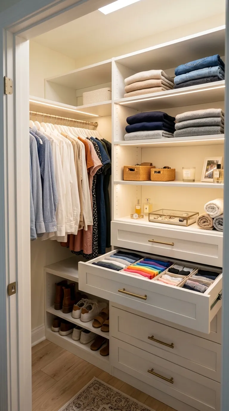 Modular Closet System With Drawers and Shelves