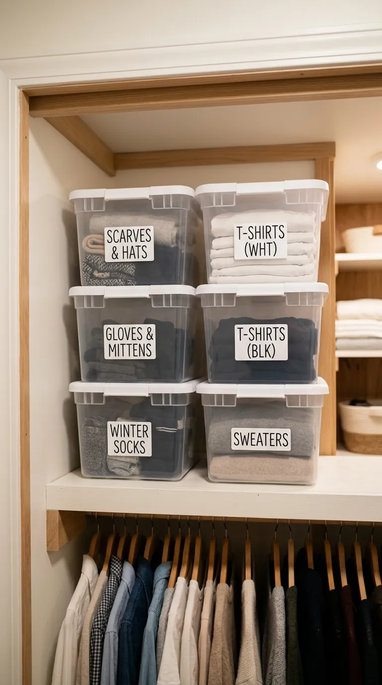Clear Stackable Storage Bins
