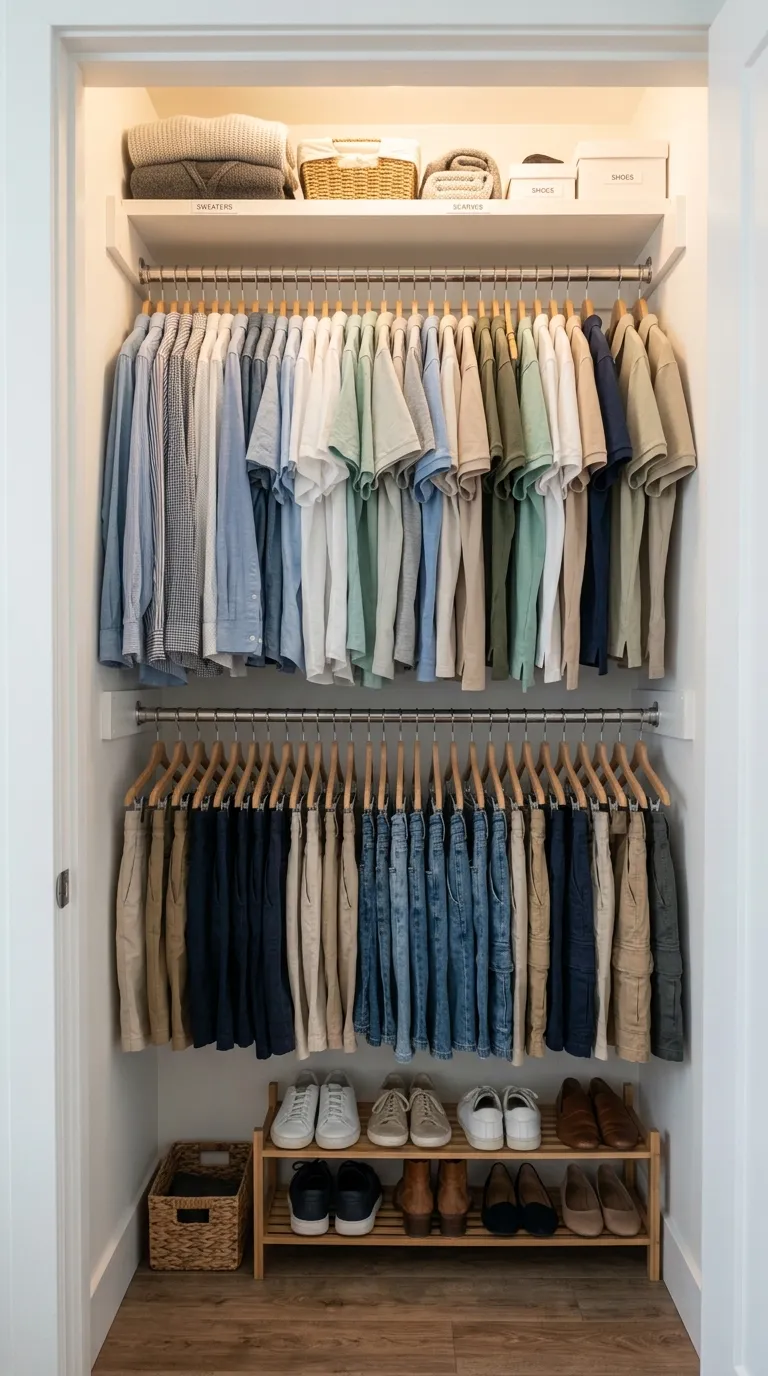 Double Hanging Rod to Maximize Vertical Space