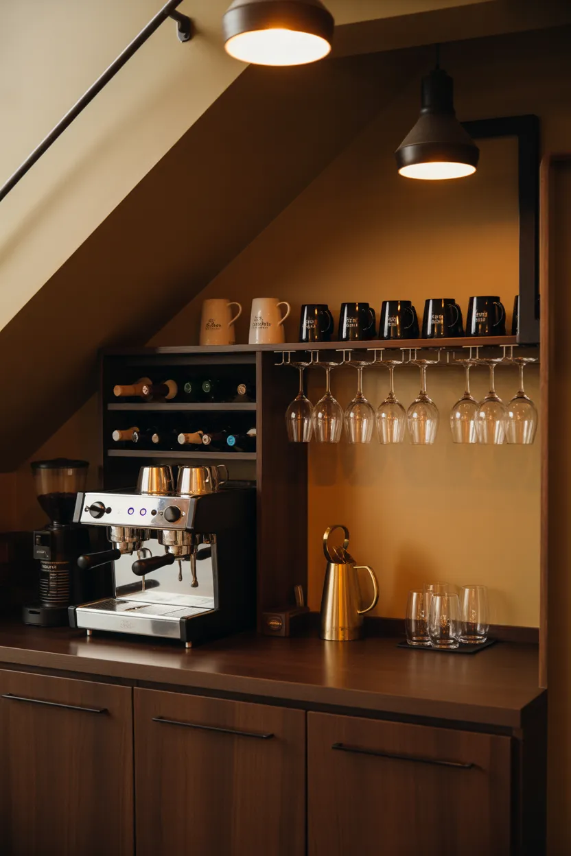 Coffee Bar Ideas Under Stairs