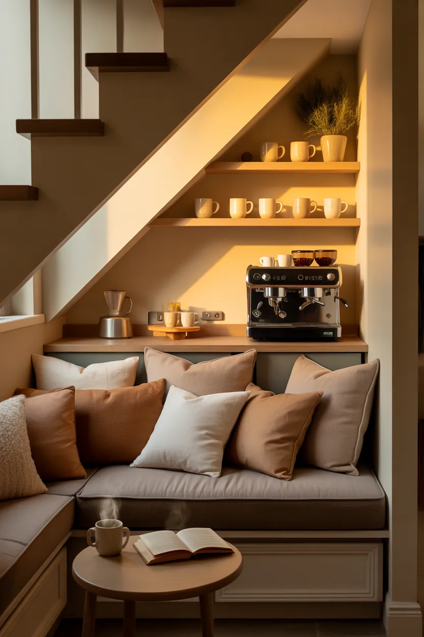 Coffee Bar Ideas Under Stairs