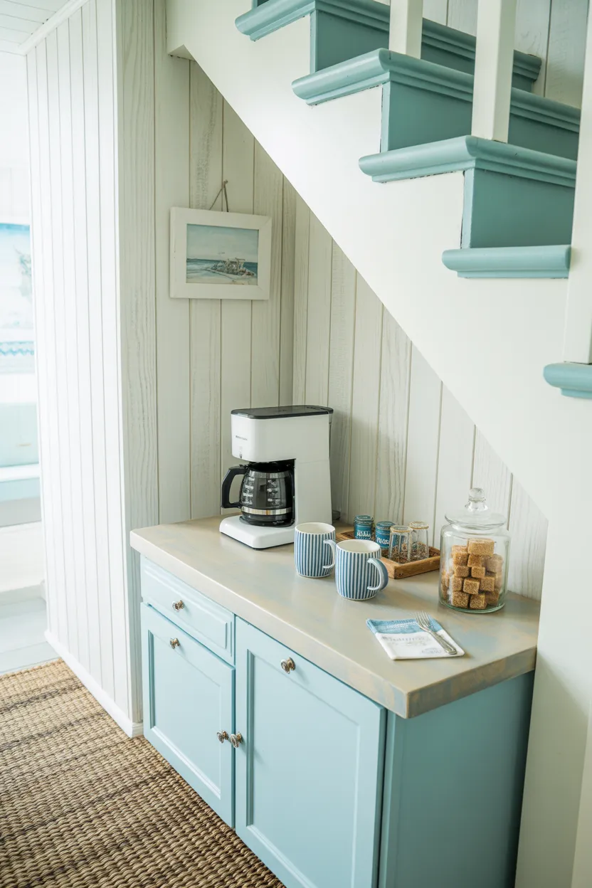 Coffee Bar Ideas Under Stairs