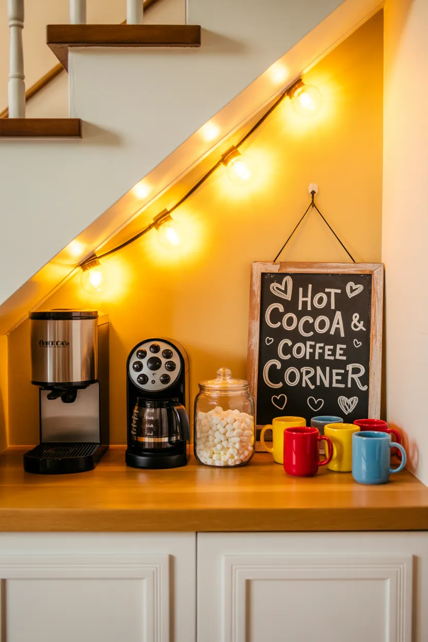 Coffee Bar Ideas Under Stairs