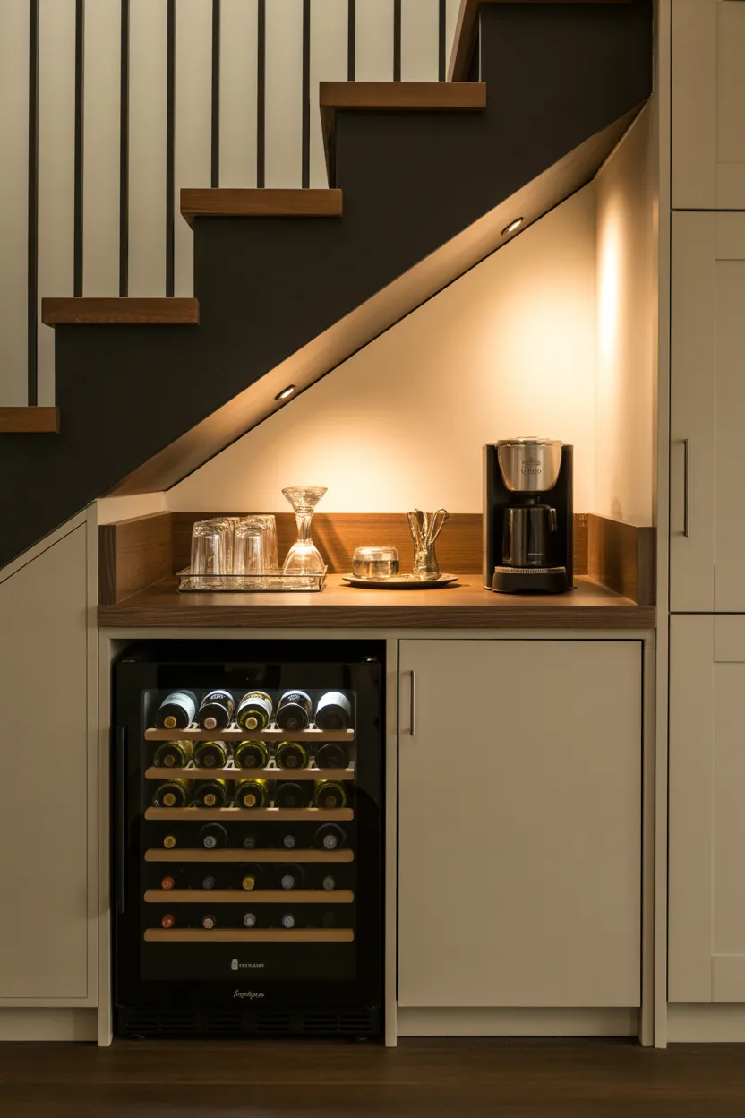 Coffee Bar Ideas Under Stairs
