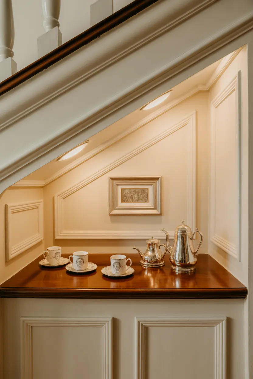 Coffee Bar Ideas Under Stairs