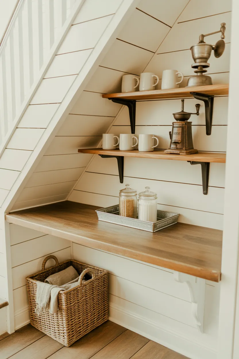 Coffee Bar Ideas Under Stairs