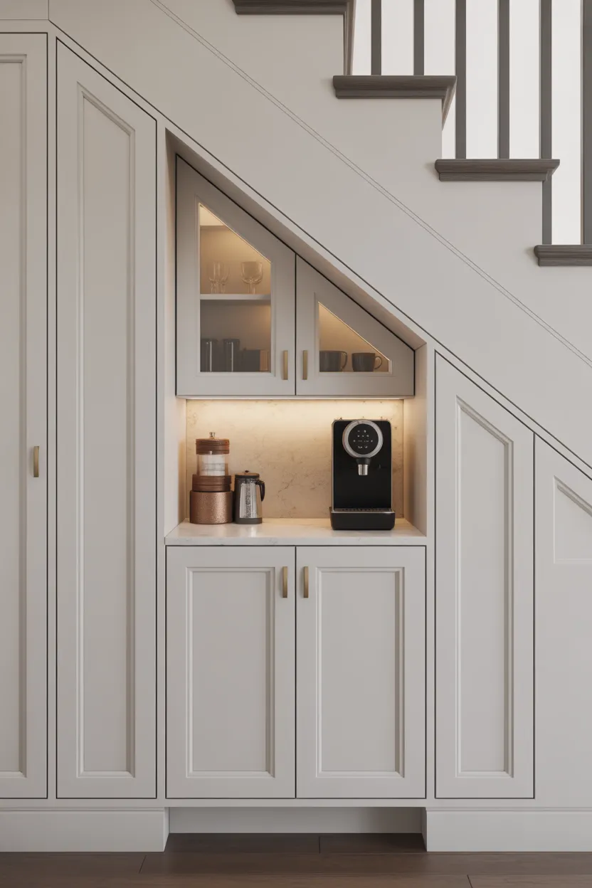 Coffee Bar Ideas Under Stairs