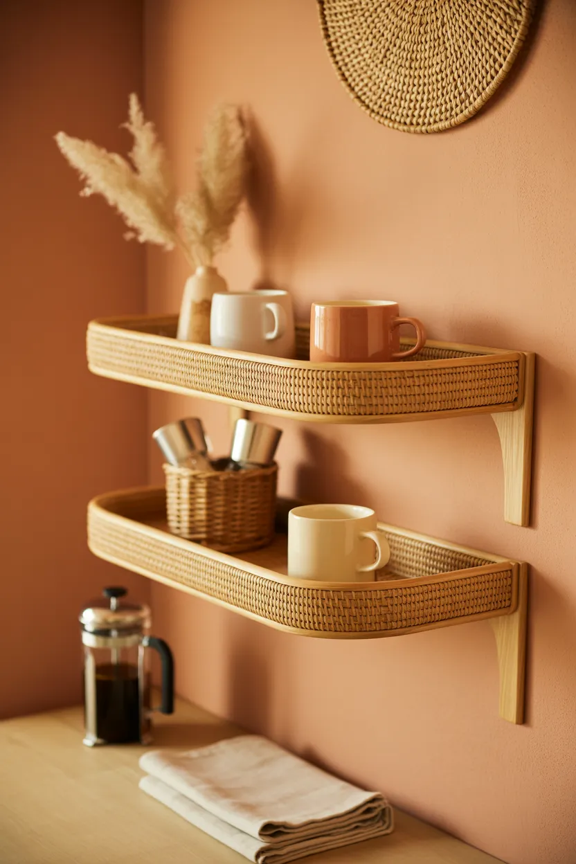 Coffee Bar Ideas With Floating Shelves