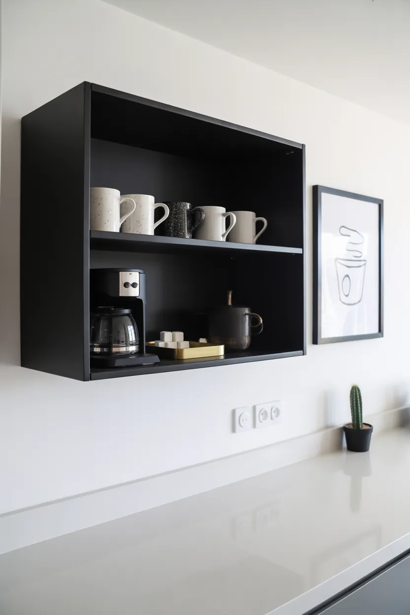 Coffee Bar Ideas With Floating Shelves