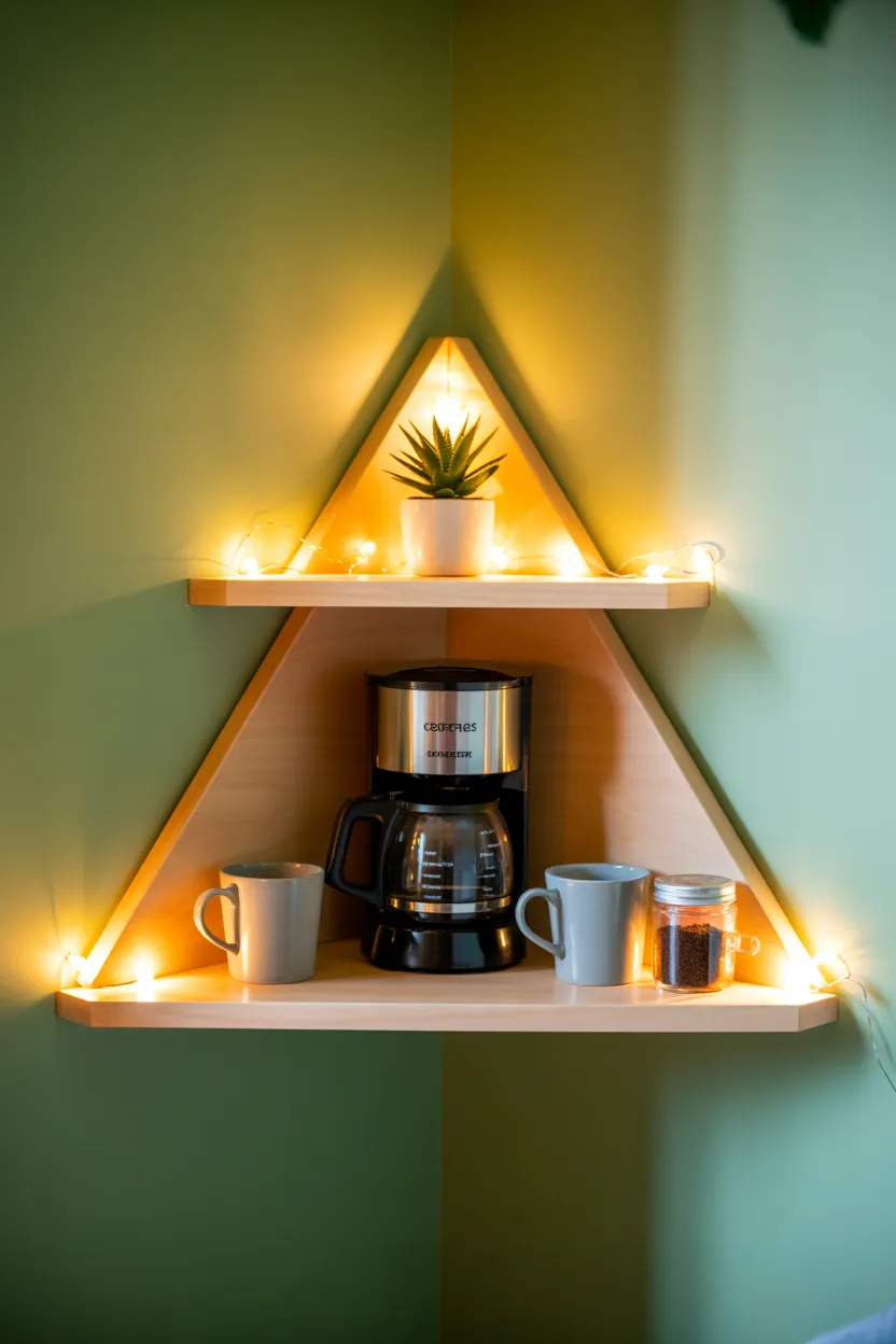 Coffee Bar Ideas With Floating Shelves