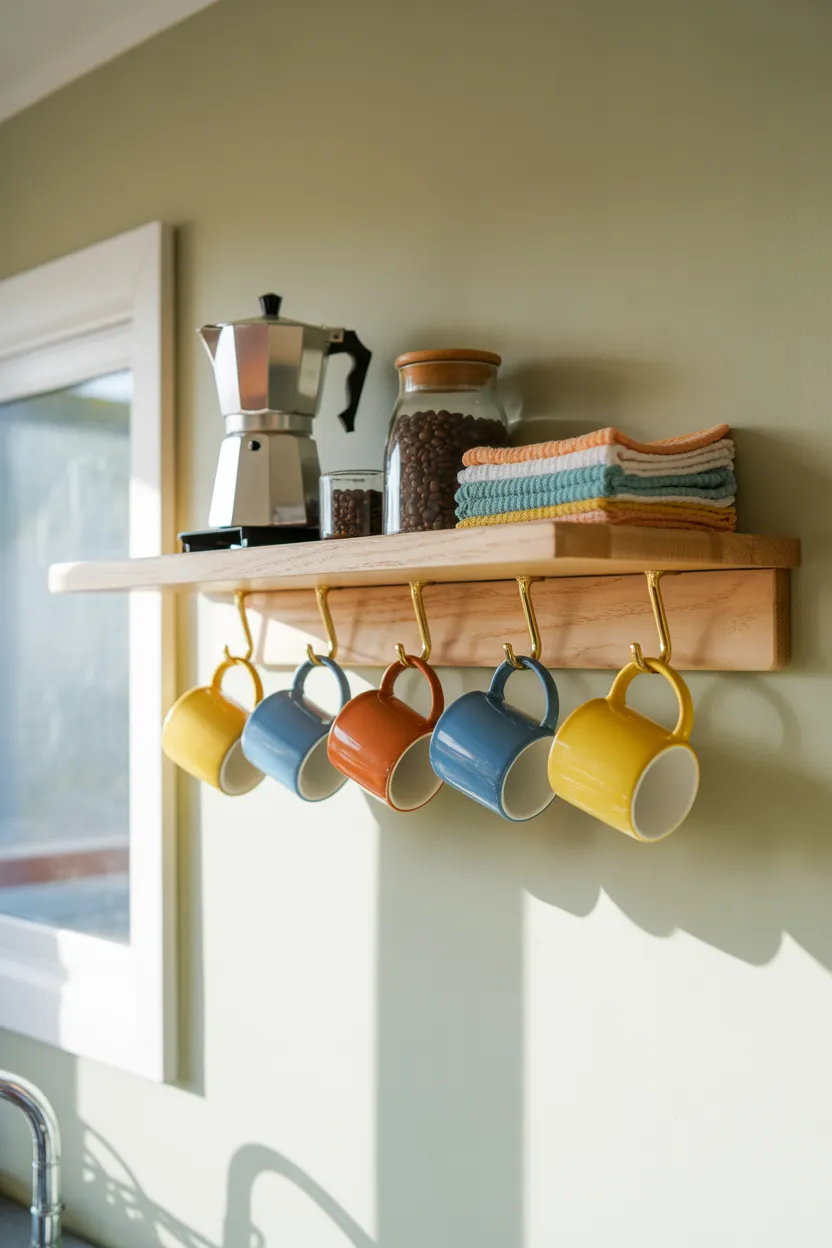 Coffee Bar Ideas With Floating Shelves