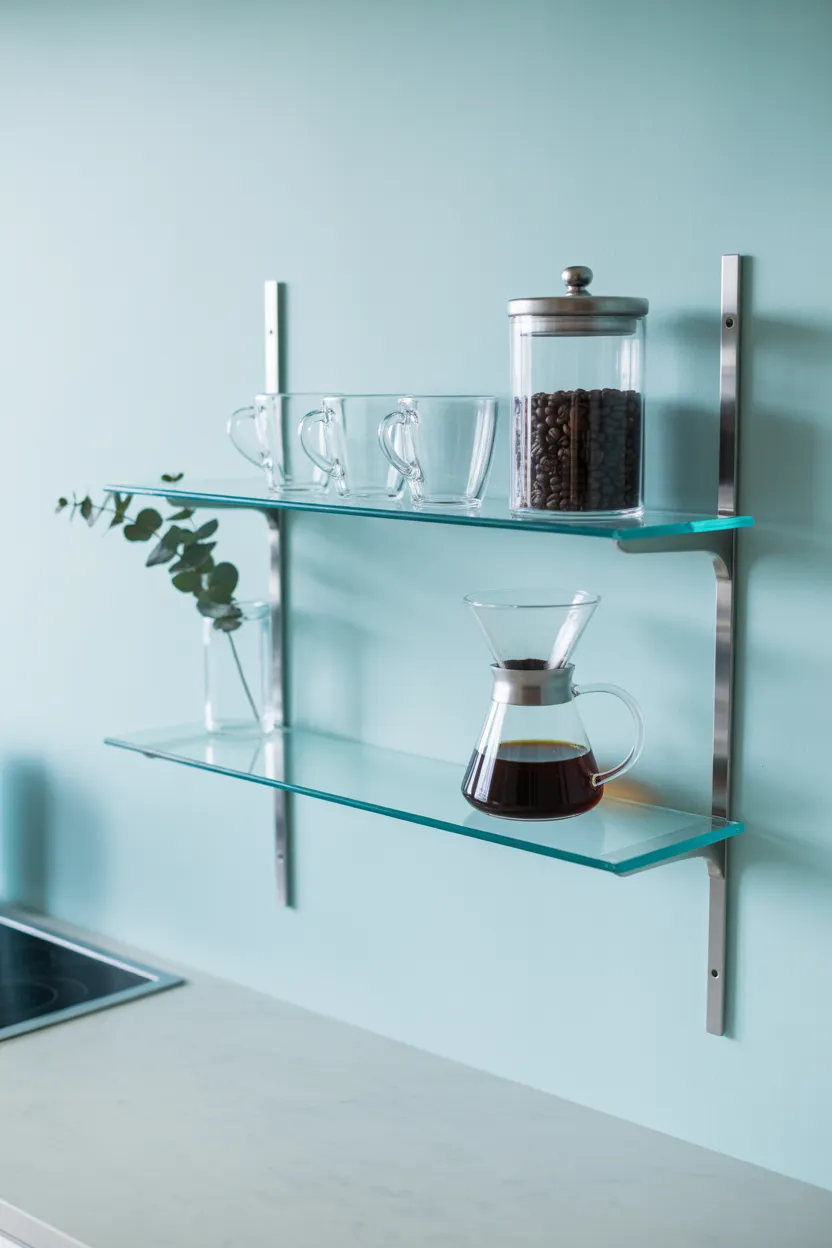 Coffee Bar Ideas With Floating Shelves