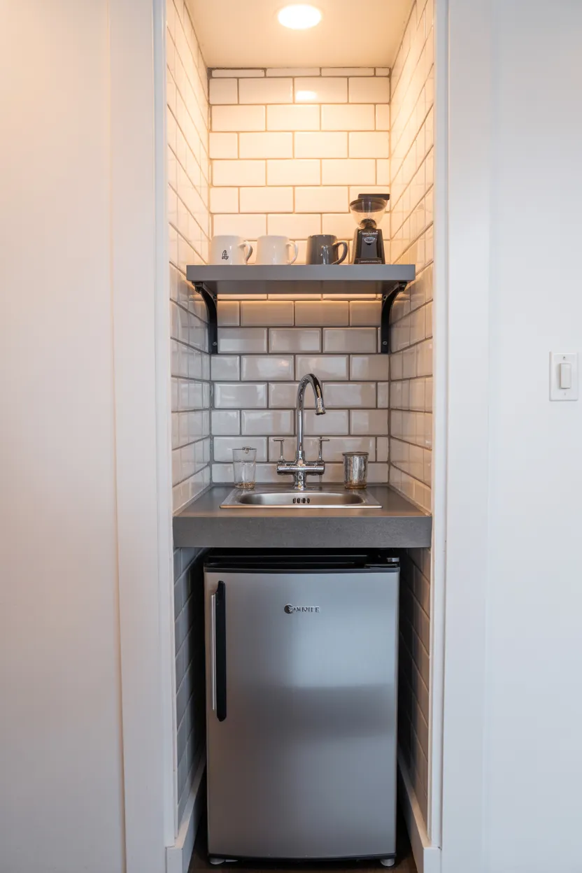 Coffee Bar Ideas With Sink and Fridge