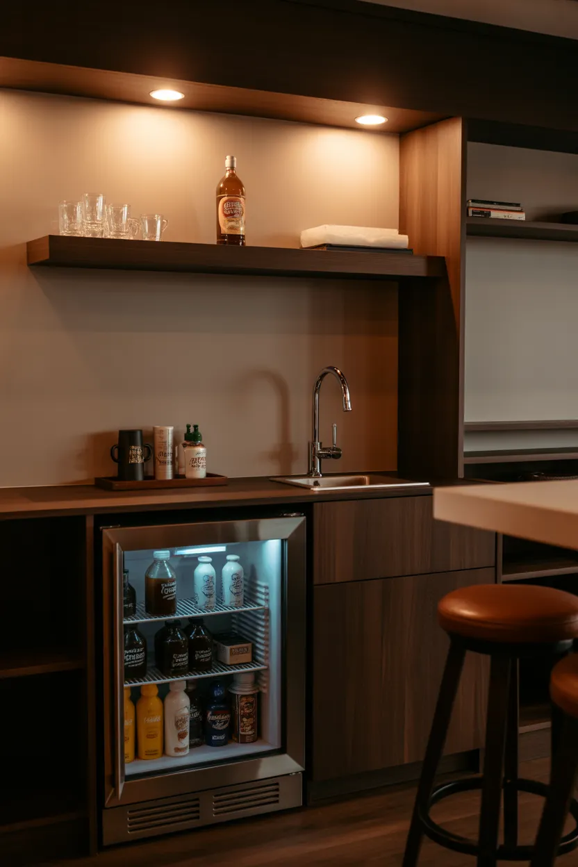 Coffee Bar Ideas With Sink and Fridge