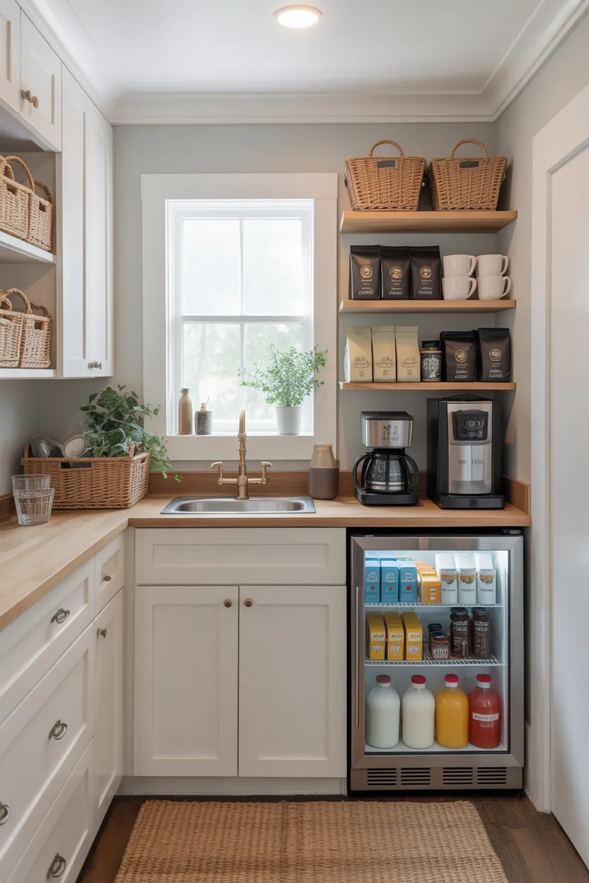 Coffee Bar Ideas With Sink and Fridge