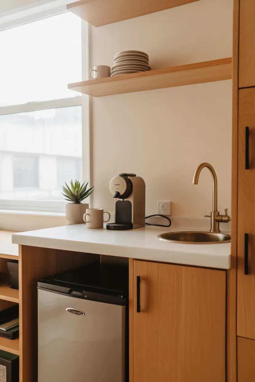 Coffee Bar Ideas With Sink and Fridge