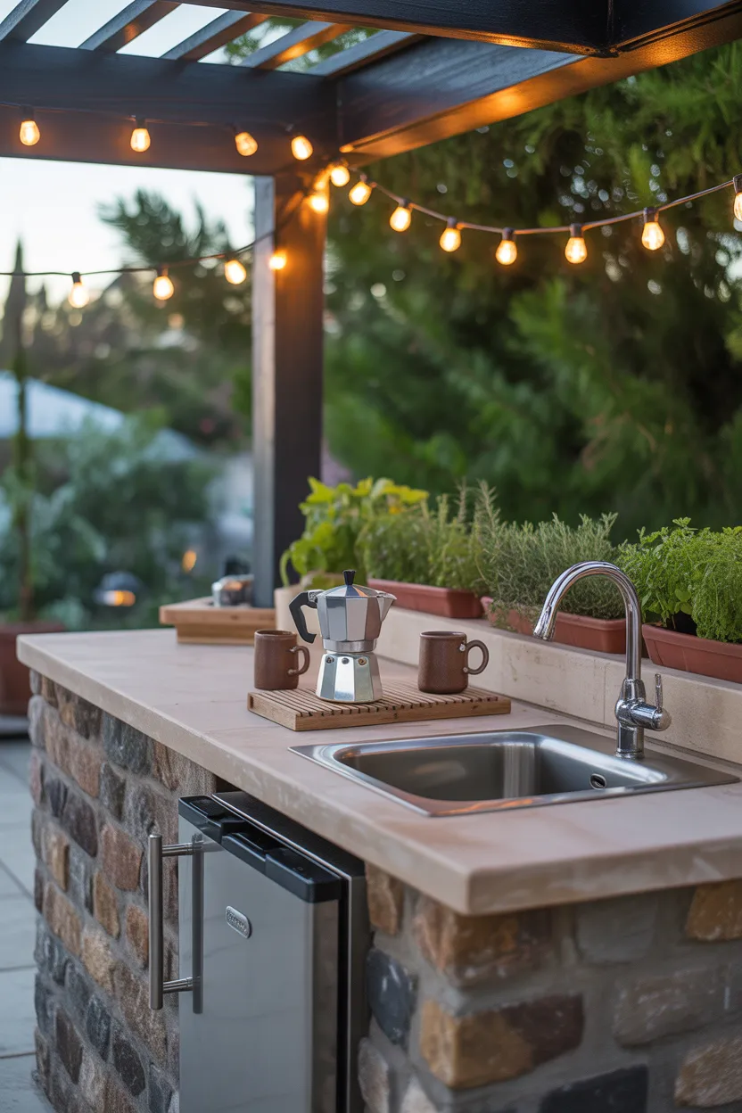 Coffee Bar Ideas With Sink and Fridge