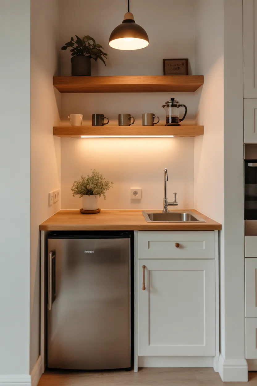 Coffee Bar Ideas With Sink and Fridge