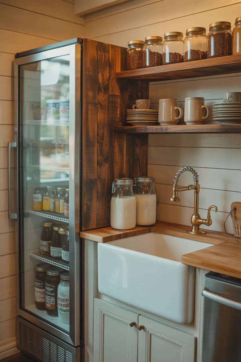 Coffee Bar Ideas With Sink and Fridge