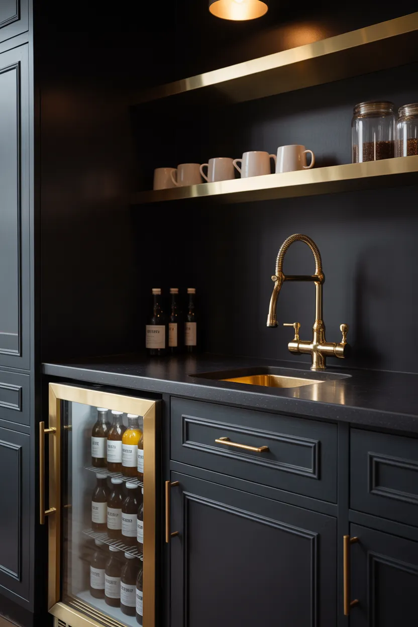 Coffee Bar Ideas With Sink and Fridge