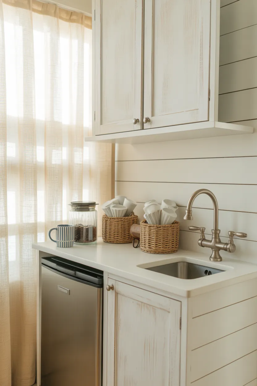 Coffee Bar Ideas With Sink and Fridge