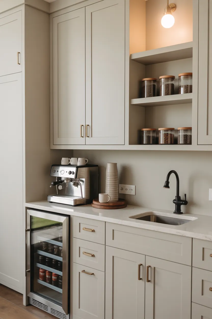 Coffee Bar Ideas With Sink and Fridge