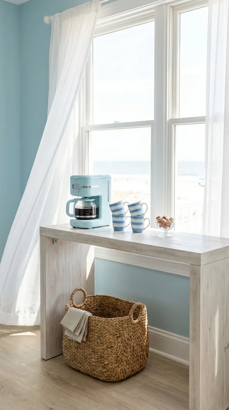Coffee Bar Ideas in Front of a Window
