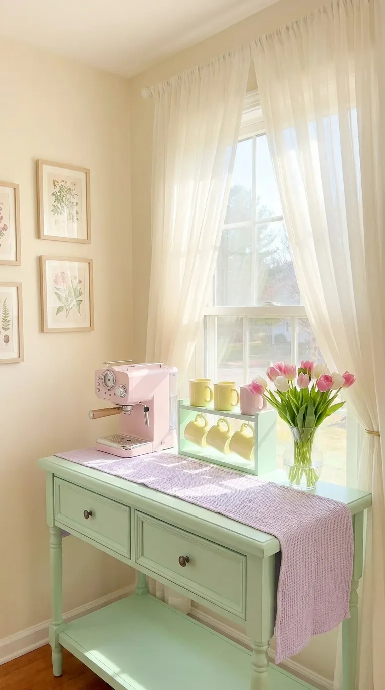 Coffee Bar Ideas in Front of a Window