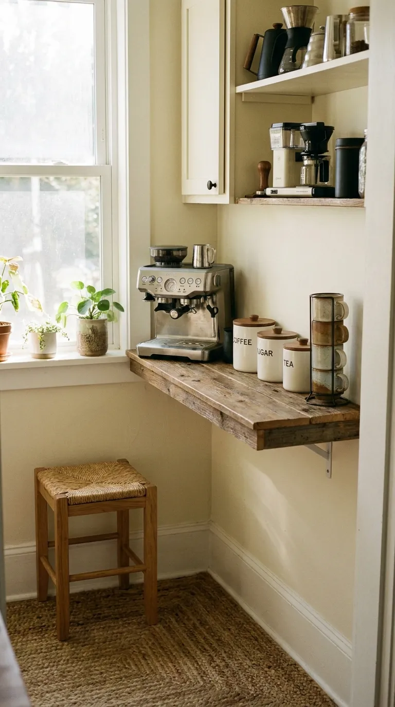 Coffee Bar Ideas in Front of a Window