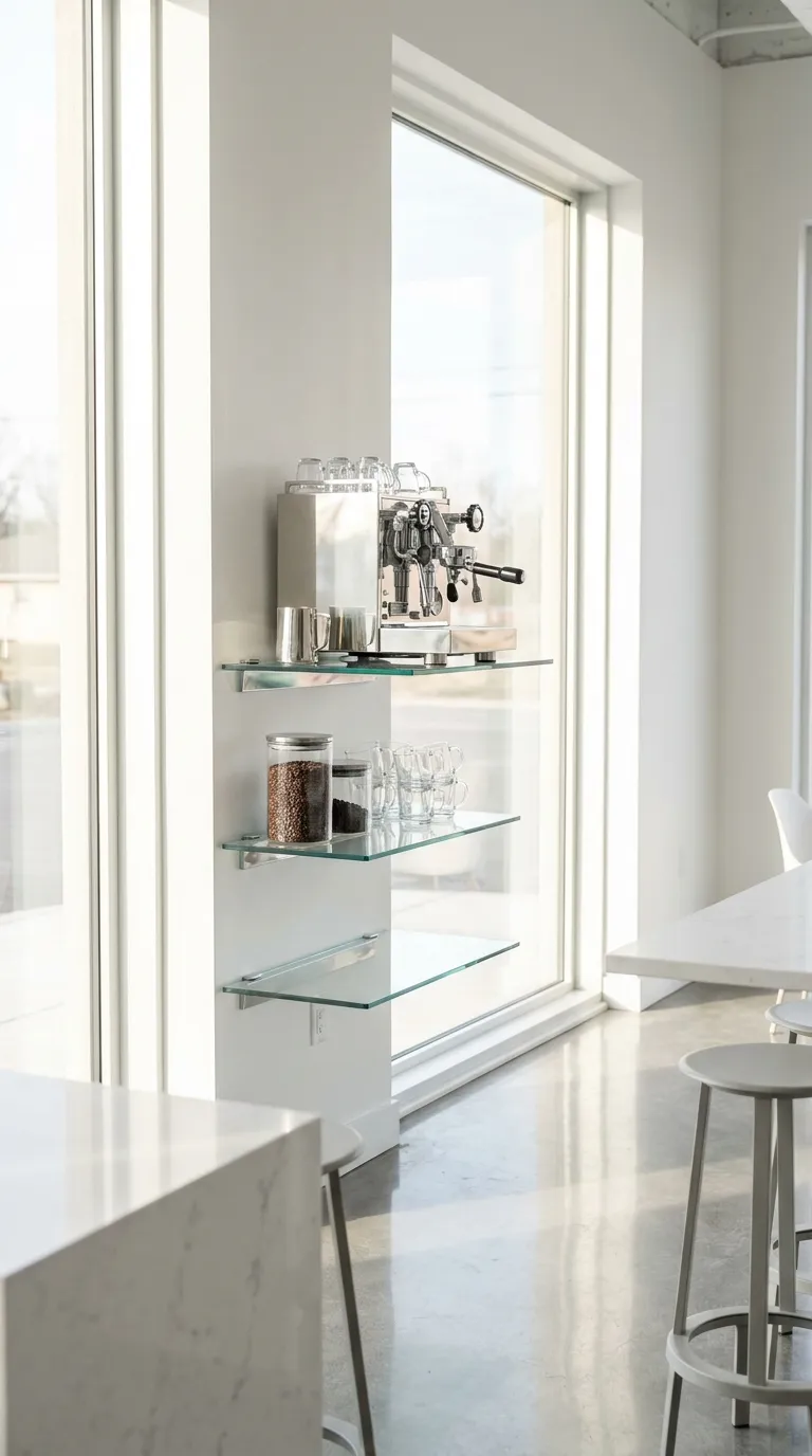 Coffee Bar Ideas in Front of a Window