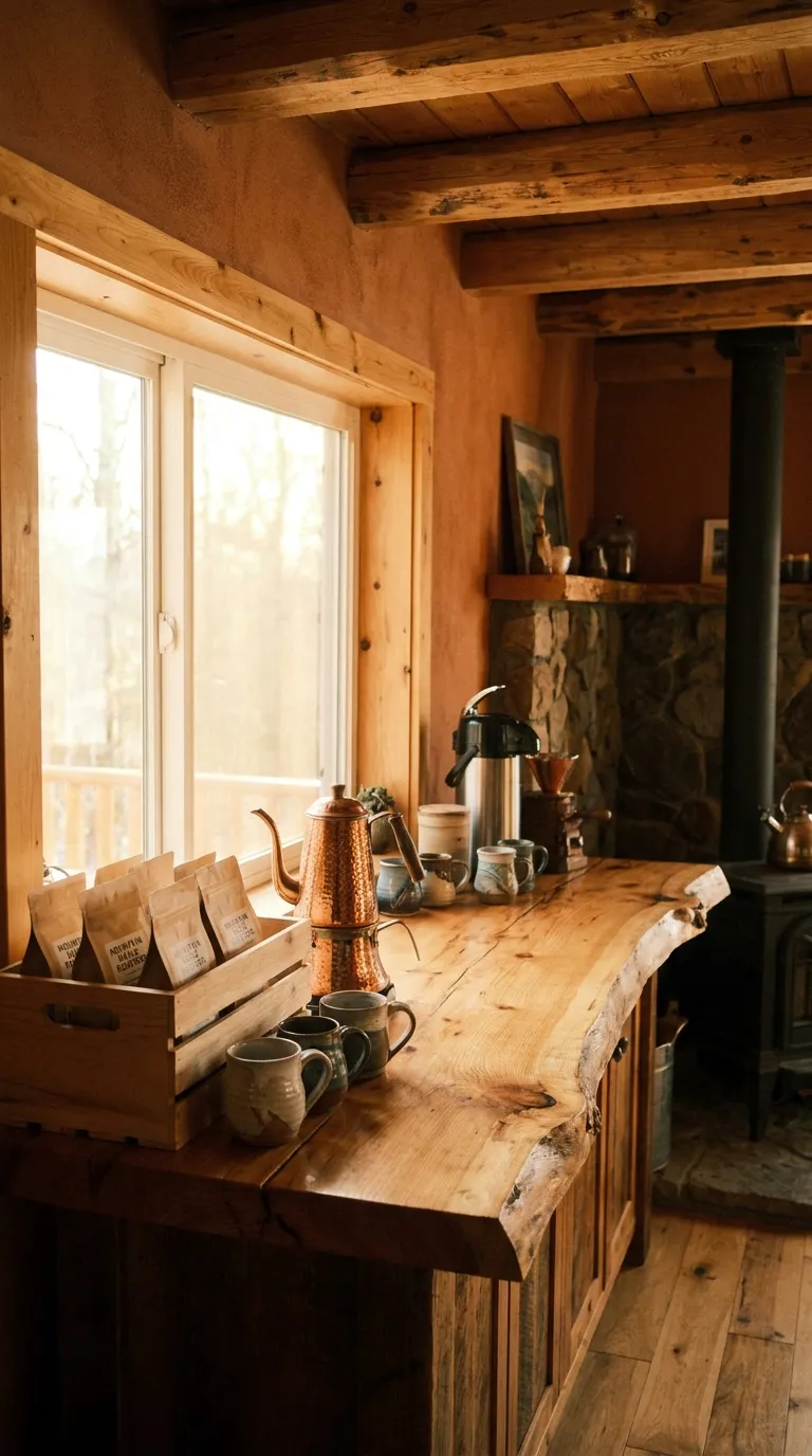 Coffee Bar Ideas in Front of a Window