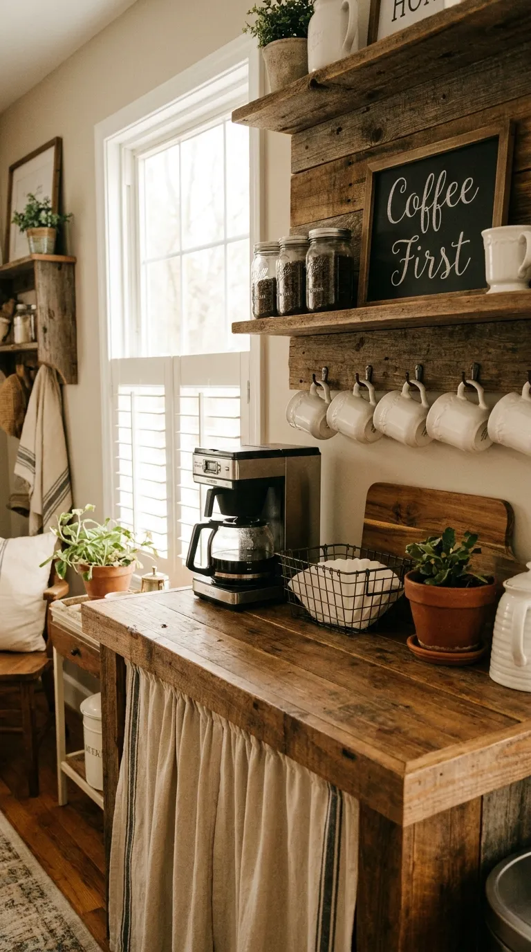 Coffee Bar Ideas in Front of a Window