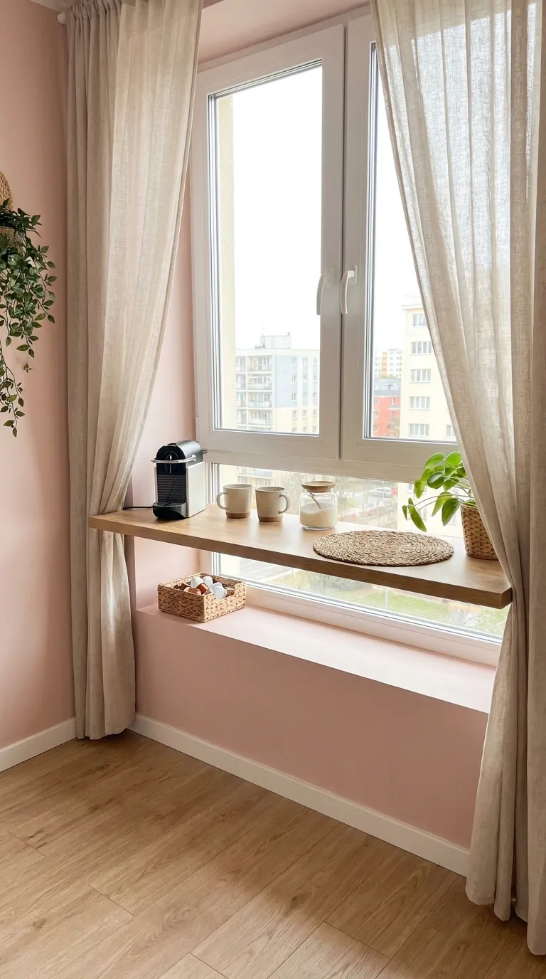 Coffee Bar Ideas in Front of a Window