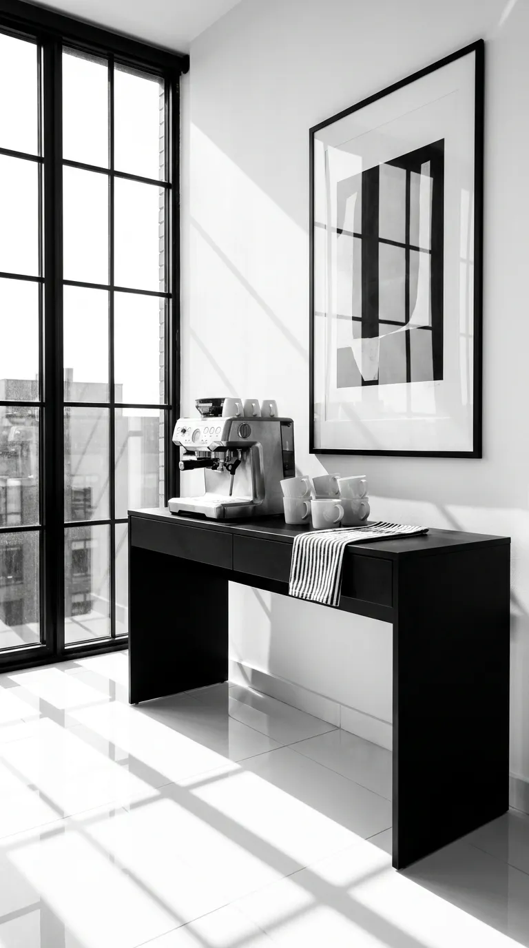 Coffee Bar Ideas in Front of a Window