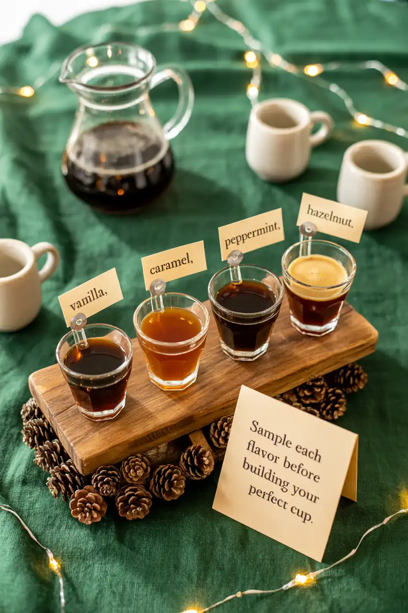 Coffee Bar With Flavoured Syrup Flight