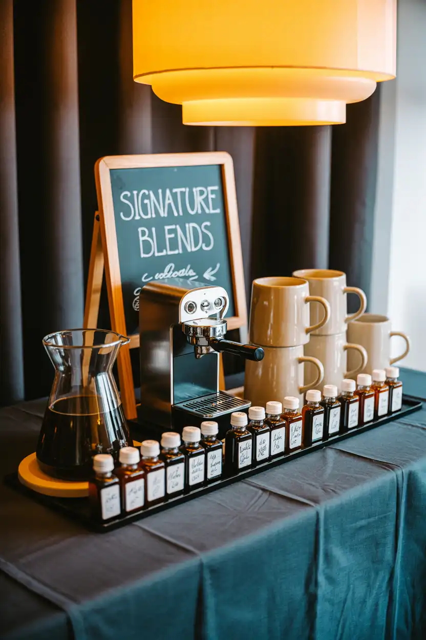 Coffee Bar With Handwritten Chalkboard Menu