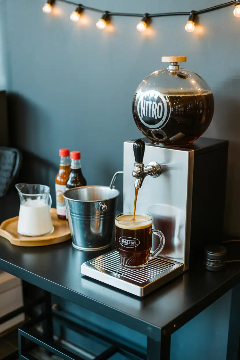 Coffee Bar With Nitro Cold Brew Keg