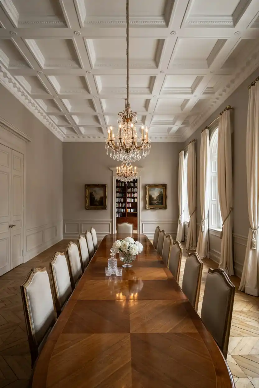 Coffered Ceiling with Beams