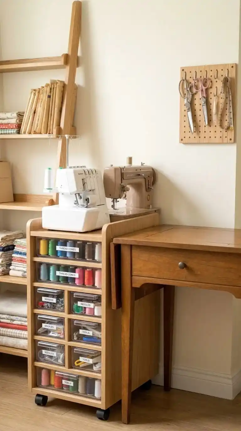 Compact Serger and Machine Storage Cart