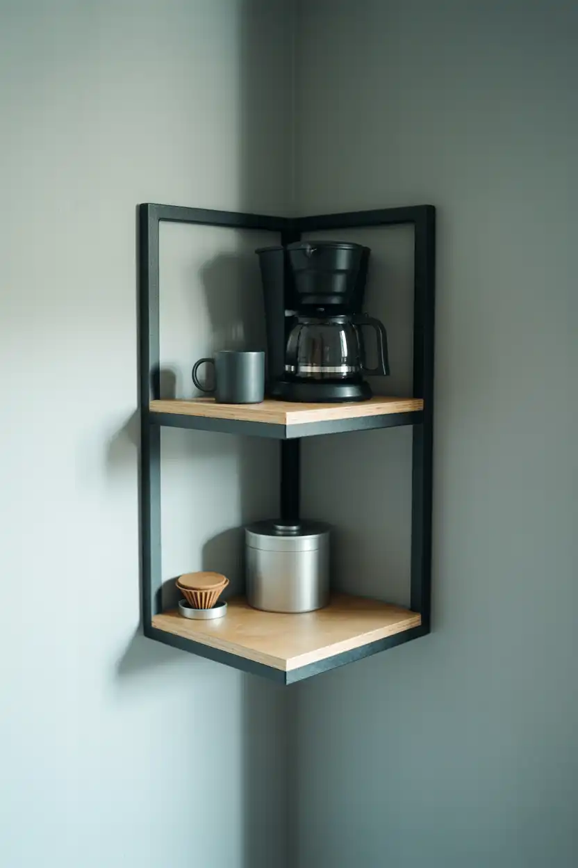 Compact Two-Shelf Corner Unit