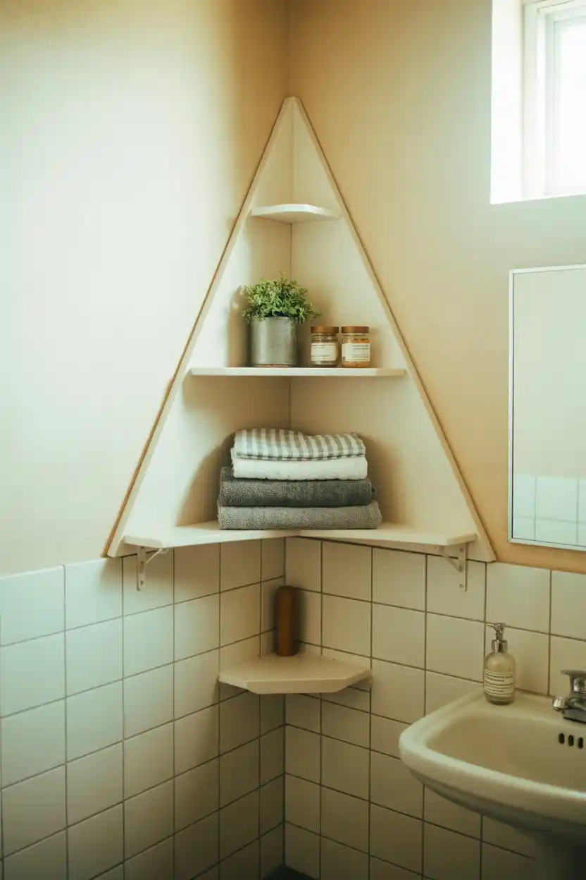 Corner Shelving Unit for Small Bathrooms