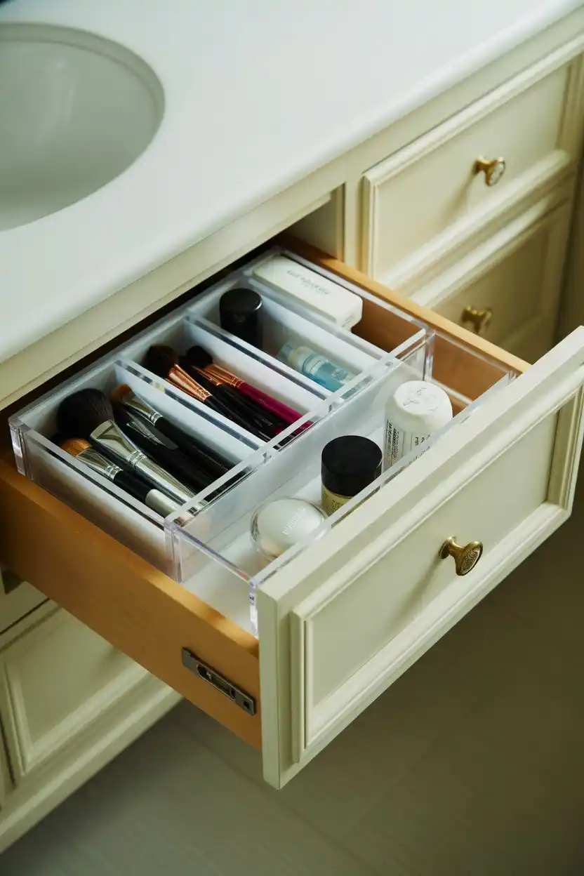 Drawer Organizers Inside Vanity Cabinets
