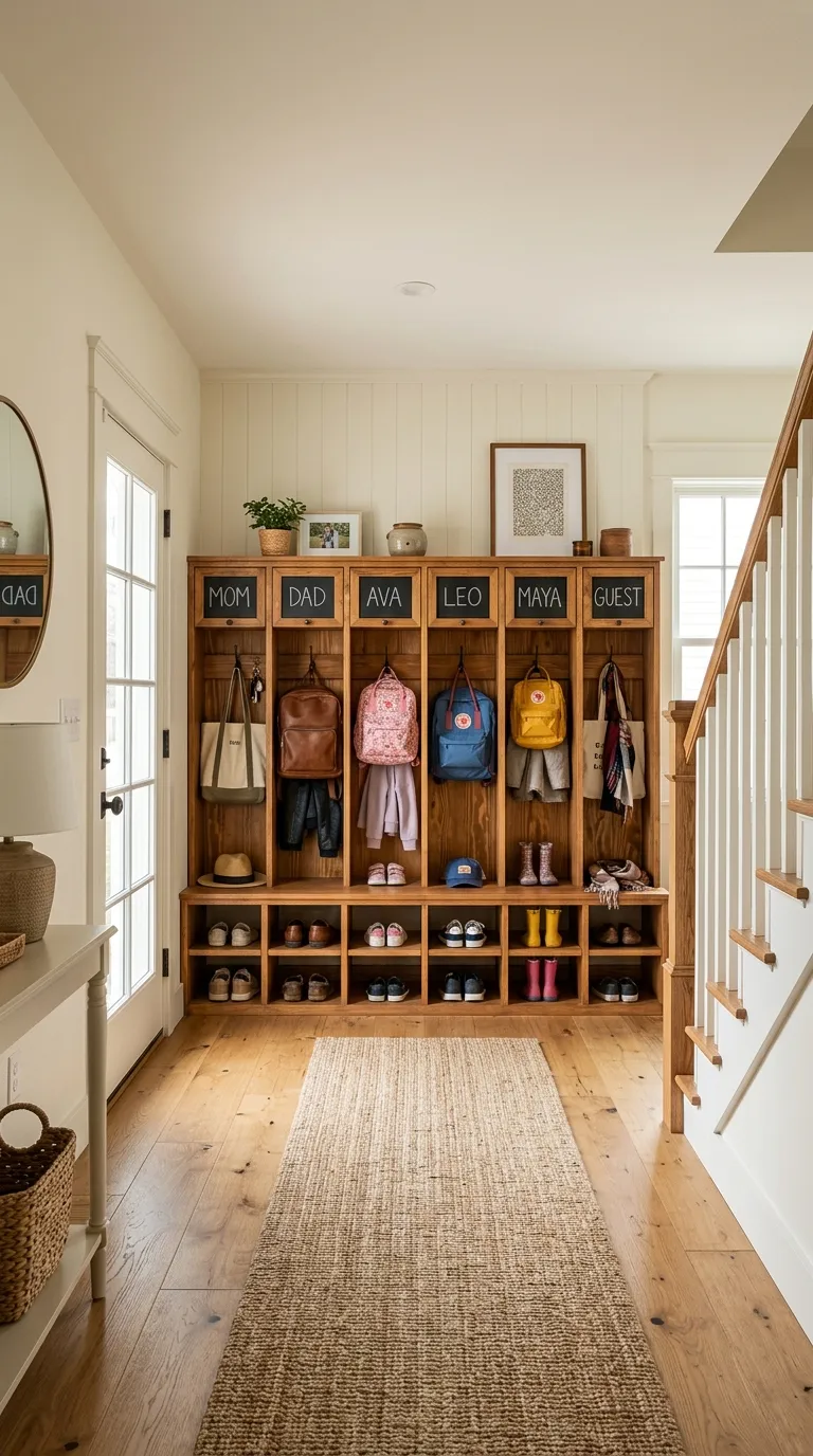Labeled Drop Zone Cubbies