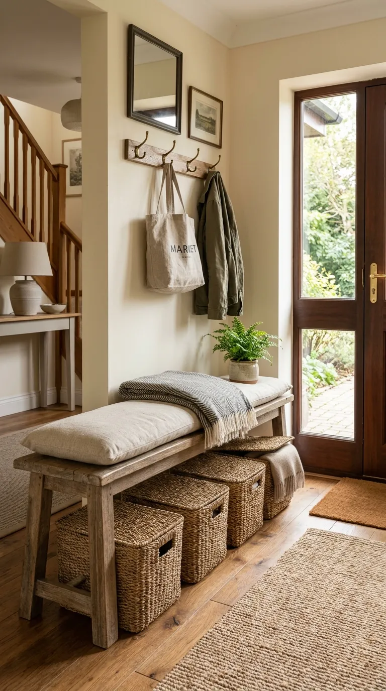 Storage Bench With Hidden Baskets